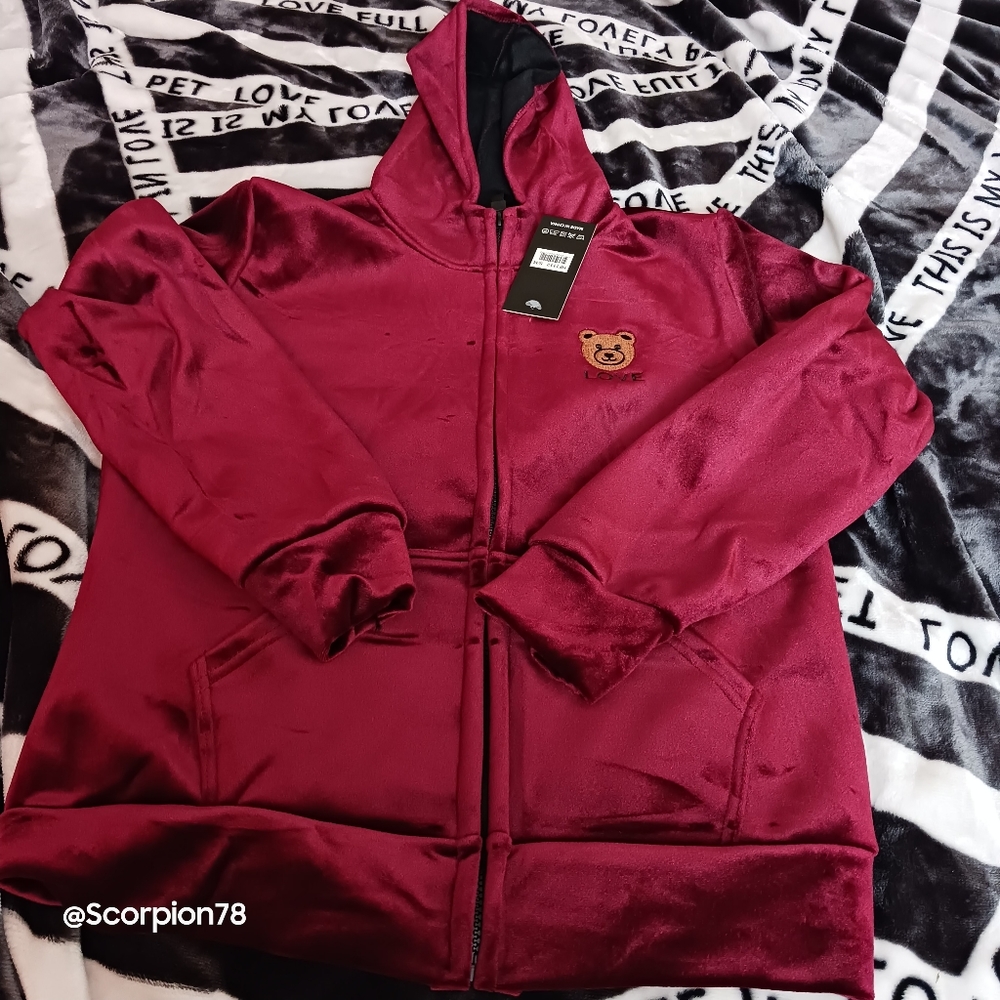 2 Piece Teddy Sweatsuit Lining/Hoodie/Joggers Fall/Winter Size S/M Women - Picture 5 of 6